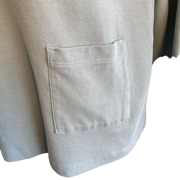 J. Jill Sage Green V-neck Knit Top Front Pockets Casual Coastal Comfy Sz LG - Picture 3 of 8